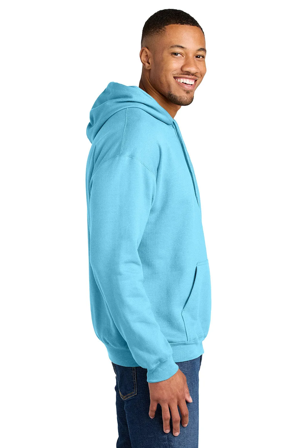 Gildan Mens Softstyle Hooded Sweatshirt Hoodie w/ Pouch Pocket - Sky Blue