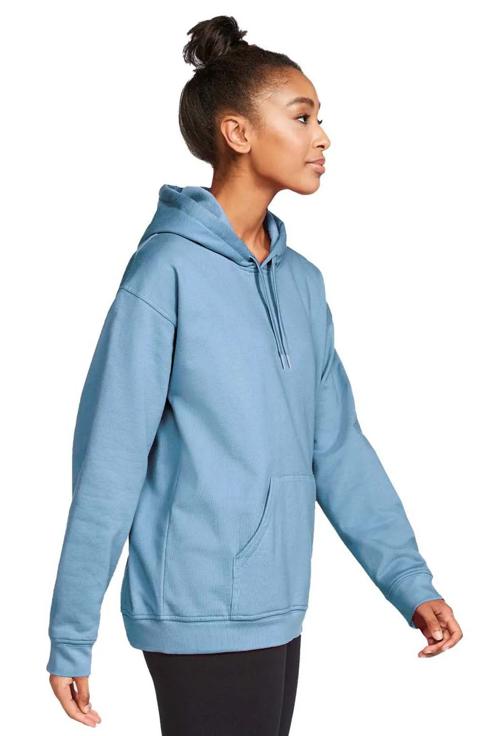 Gildan Mens Softstyle Hooded Sweatshirt Hoodie w/ Pouch Pocket - Stone Blue  Affordable Clothing Gildan