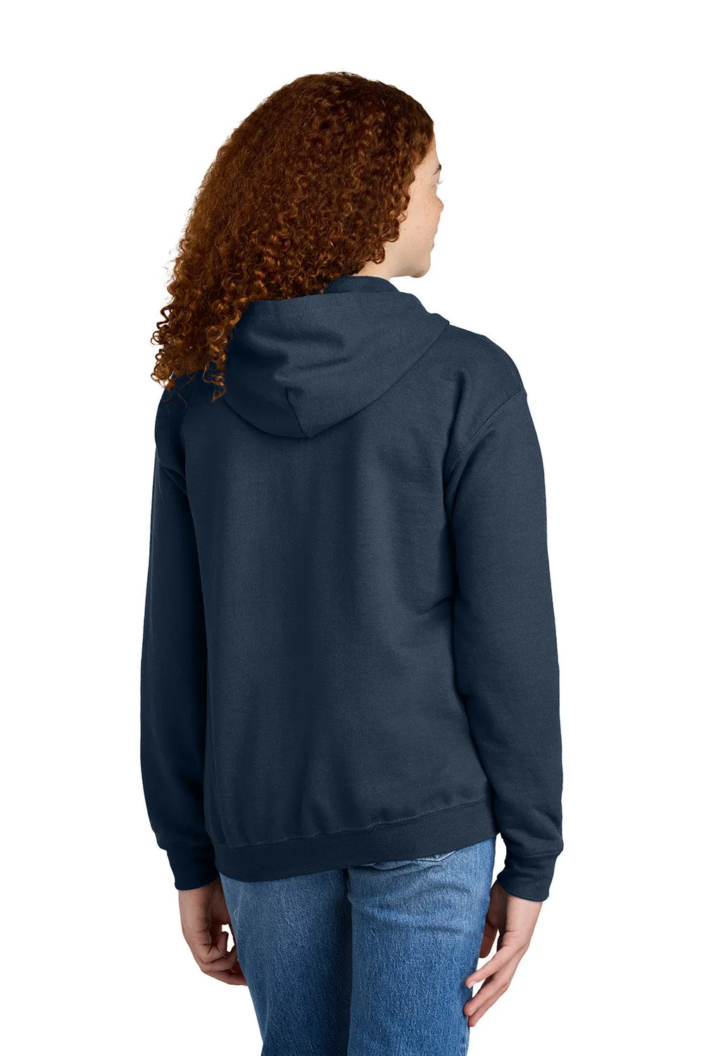Gildan Youth Heavy Blend Full Zip Hooded Sweatshirt Hoodie w/ Pockets - Navy Blue  Affordable Clothing Gildan