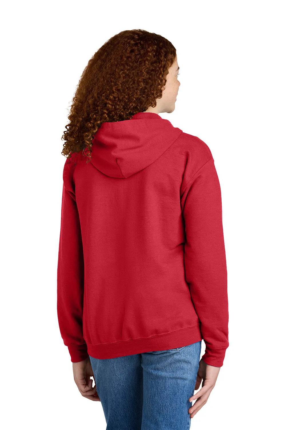 Gildan Youth Heavy Blend Full Zip Hooded Sweatshirt Hoodie w/ Pockets - Red  Affordable Clothing Gildan