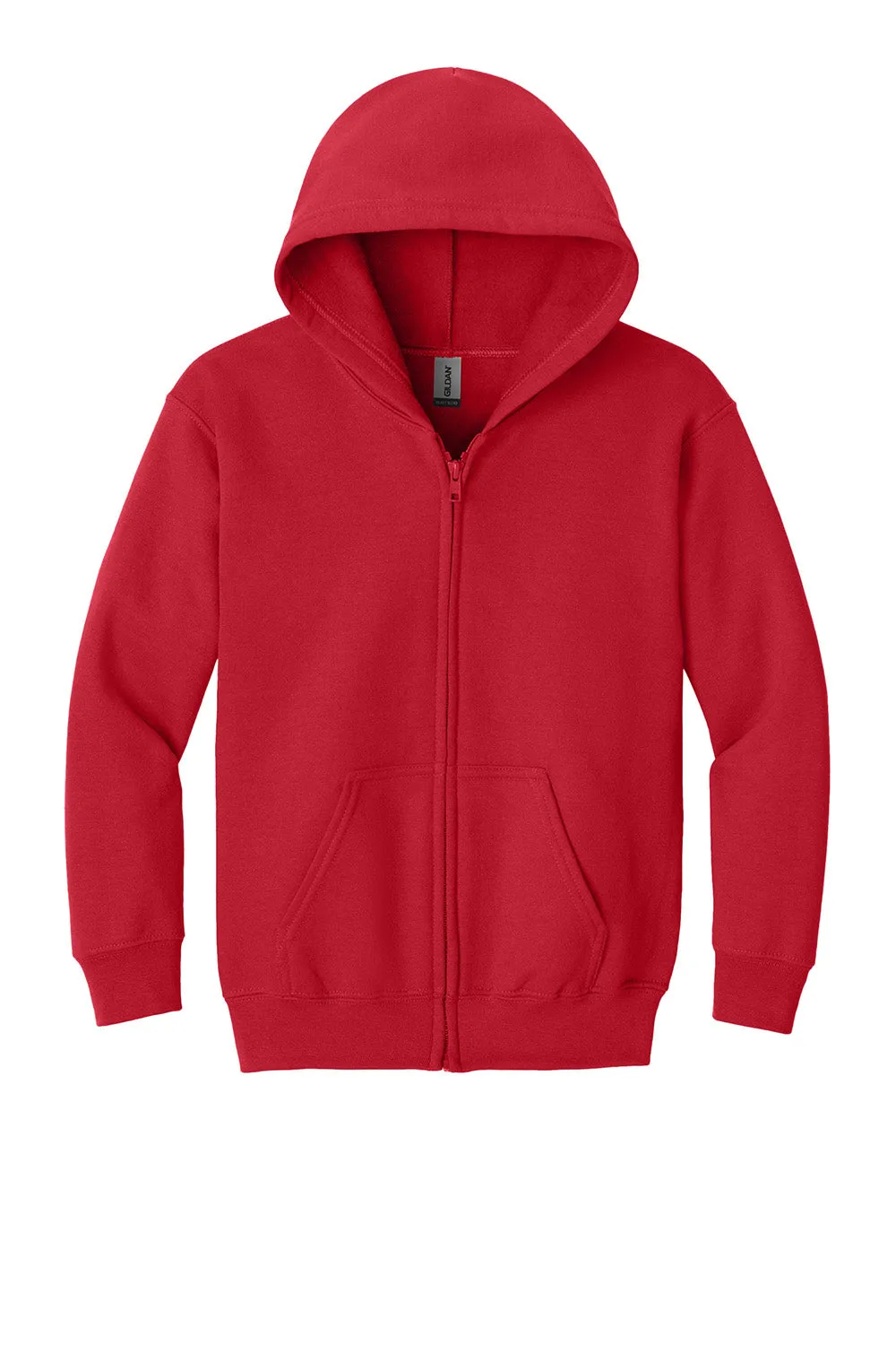Gildan Youth Heavy Blend Full Zip Hooded Sweatshirt Hoodie w/ Pockets - Red  Affordable Clothing Gildan