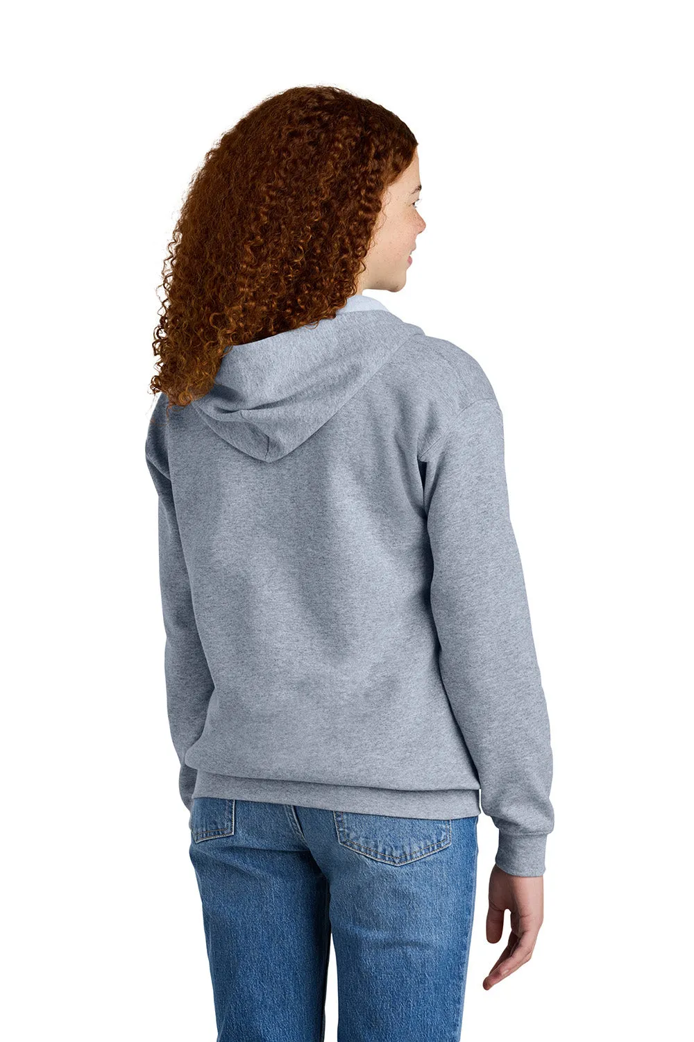 Gildan Youth Heavy Blend Full Zip Hooded Sweatshirt Hoodie w/ Pockets - Sport Grey  Affordable Clothing Gildan