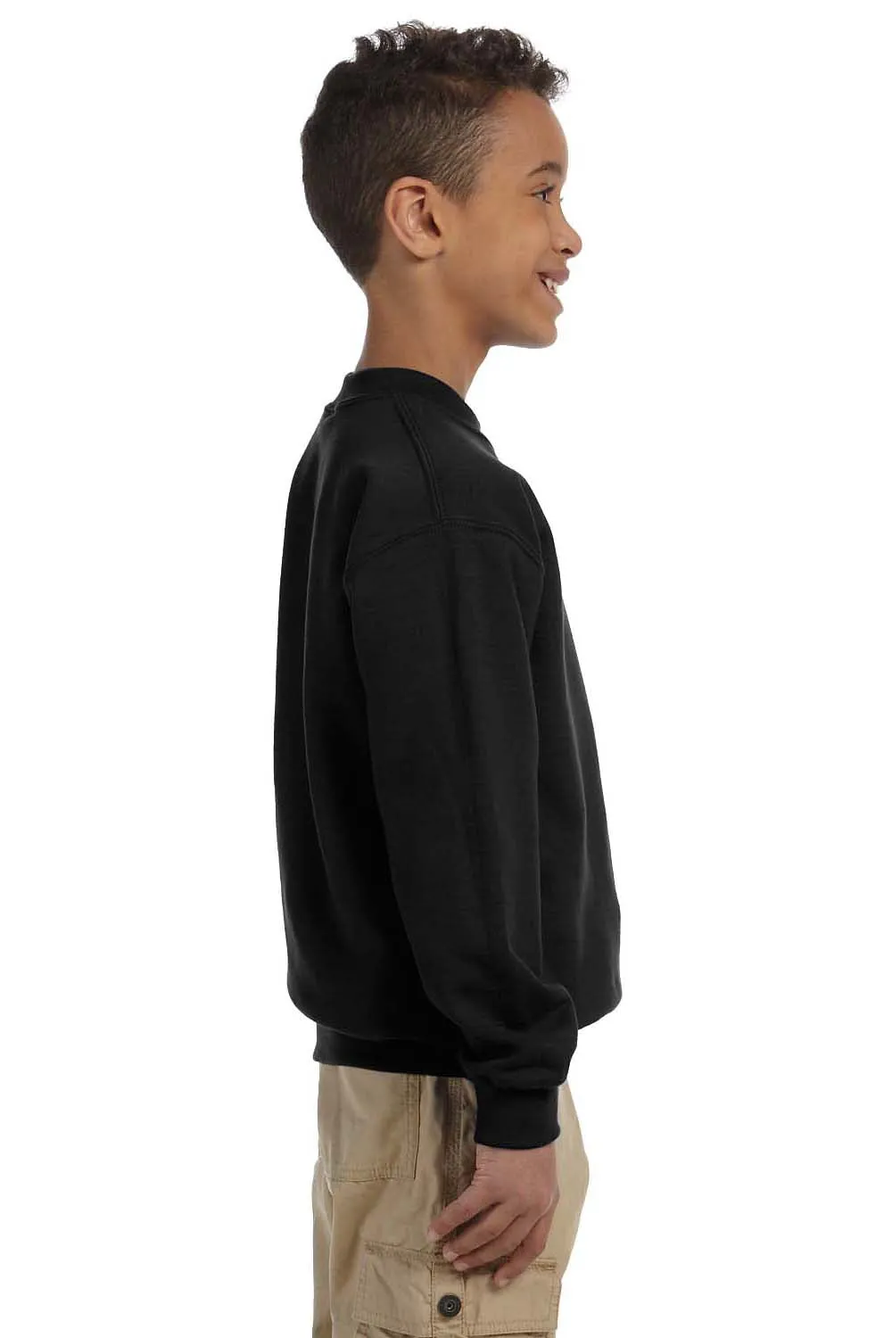 Gildan Youth Pill Resistant Fleece Crewneck Sweatshirt - Black  Affordable Clothing Gildan