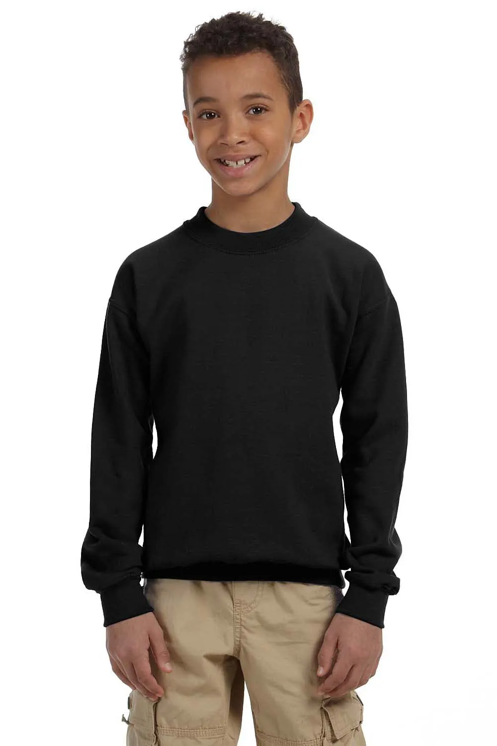 Gildan Youth Pill Resistant Fleece Crewneck Sweatshirt - Black  Affordable Clothing Gildan