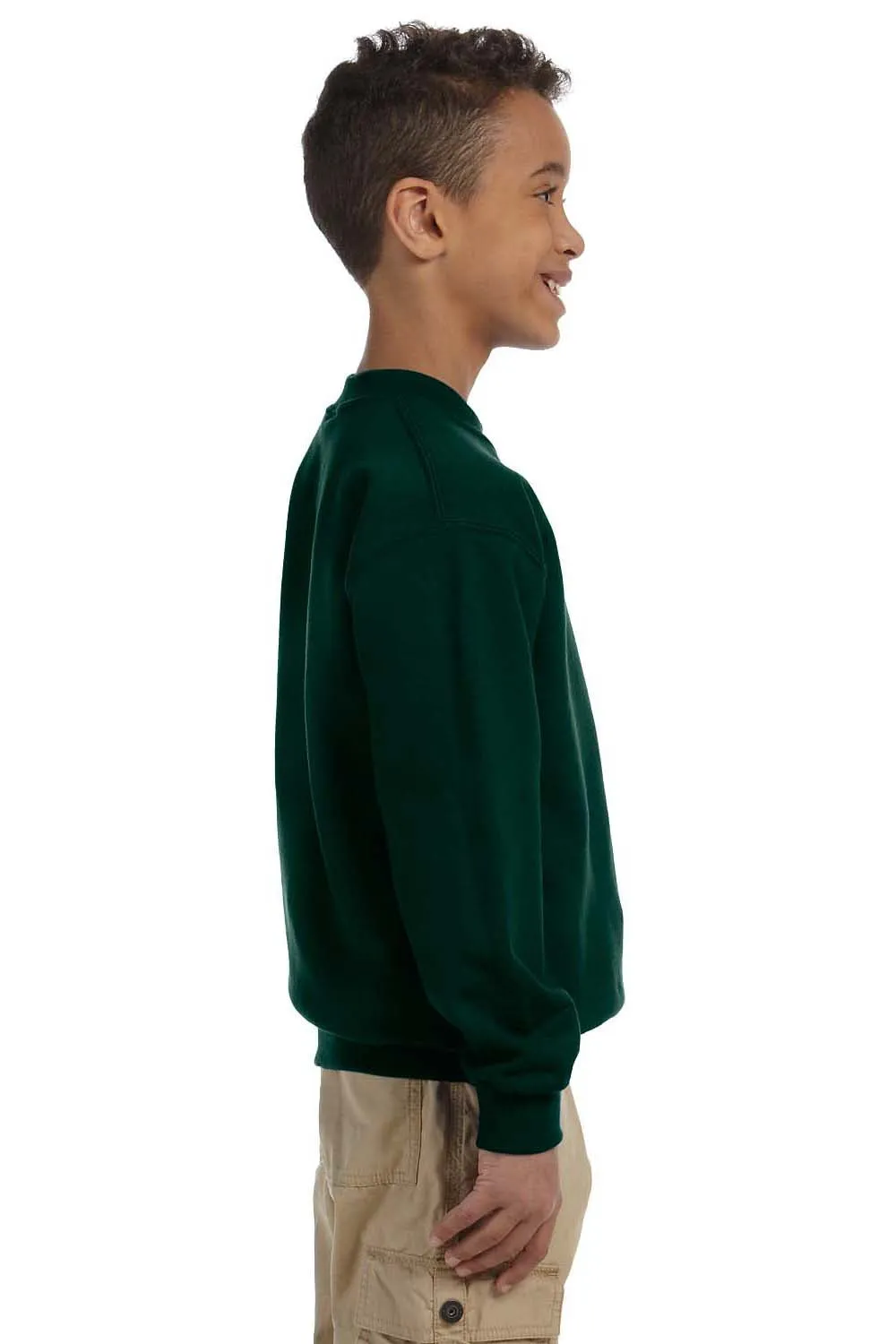 Gildan Youth Pill Resistant Fleece Crewneck Sweatshirt - Forest Green  Affordable Clothing Gildan
