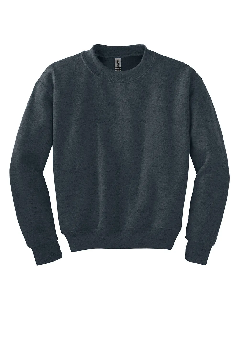Gildan Youth Pill Resistant Fleece Crewneck Sweatshirt - Heather Dark Grey