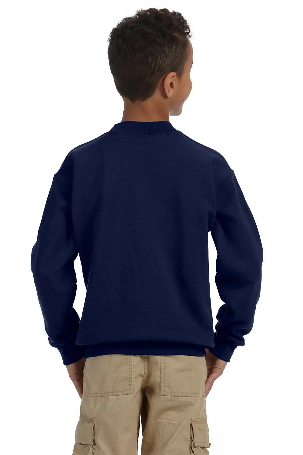 Gildan Youth Pill Resistant Fleece Crewneck Sweatshirt - Navy Blue