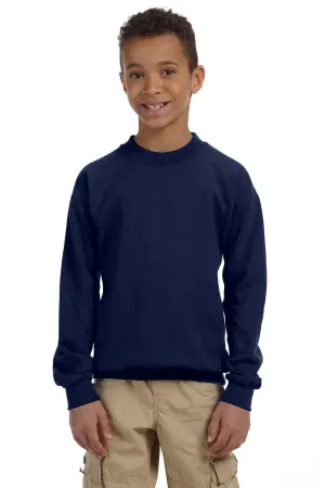 Gildan Youth Pill Resistant Fleece Crewneck Sweatshirt - Navy Blue