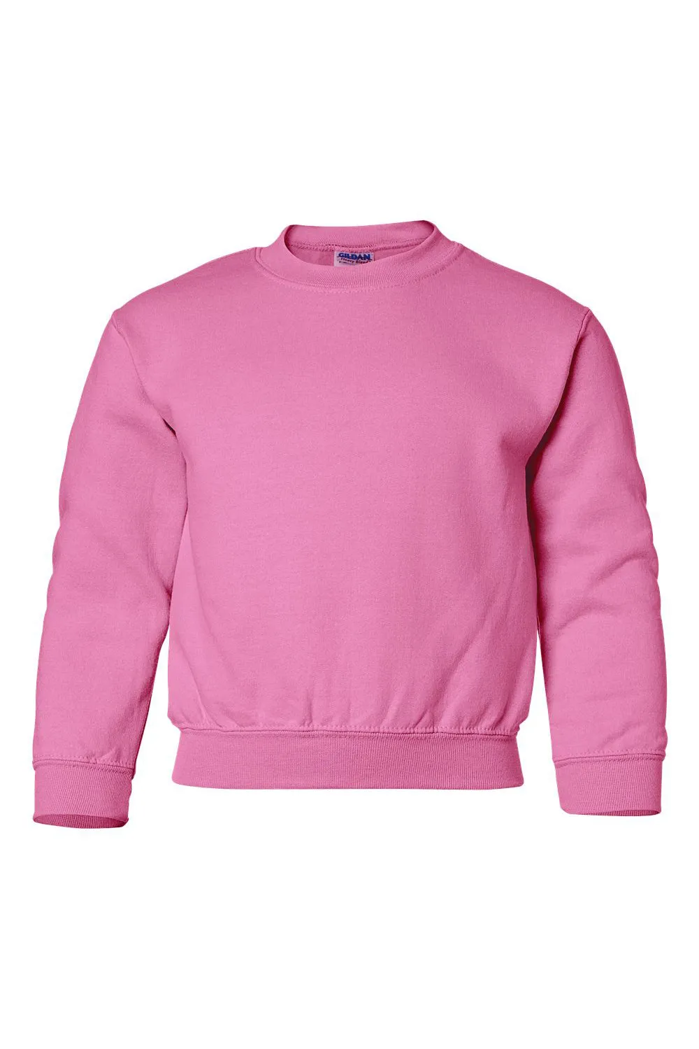 Gildan Youth Pill Resistant Fleece Crewneck Sweatshirt - Safety Pink