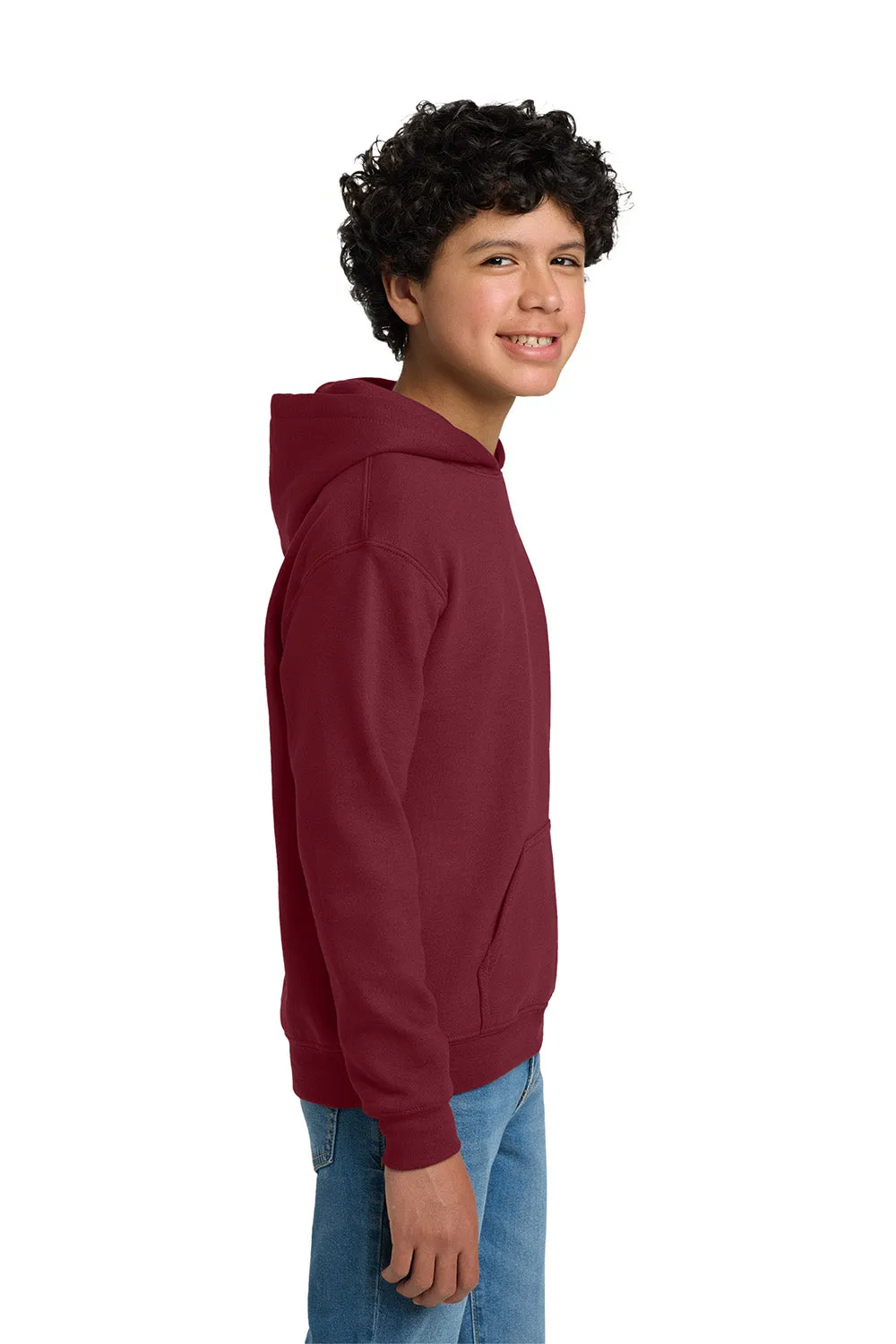 Gildan Youth Pill Resistant Hooded Sweatshirt Hoodie w/ Pouch Pocket - Cardinal Red  Affordable Clothing Gildan