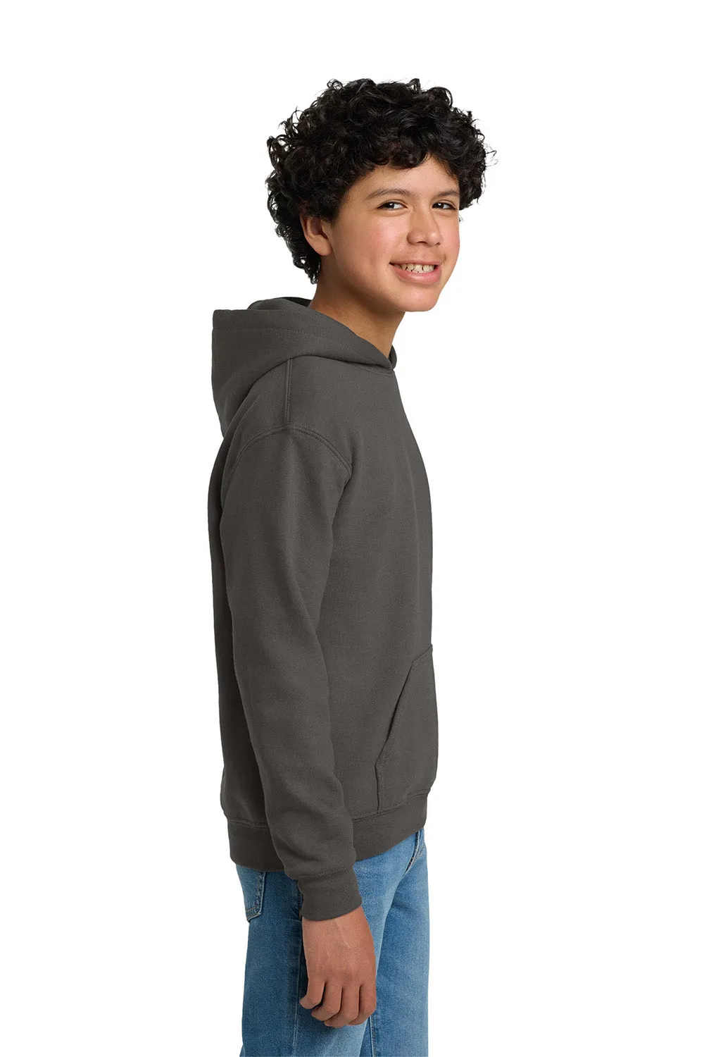 Gildan Youth Pill Resistant Hooded Sweatshirt Hoodie w/ Pouch Pocket - Charcoal Grey  Affordable Clothing Gildan