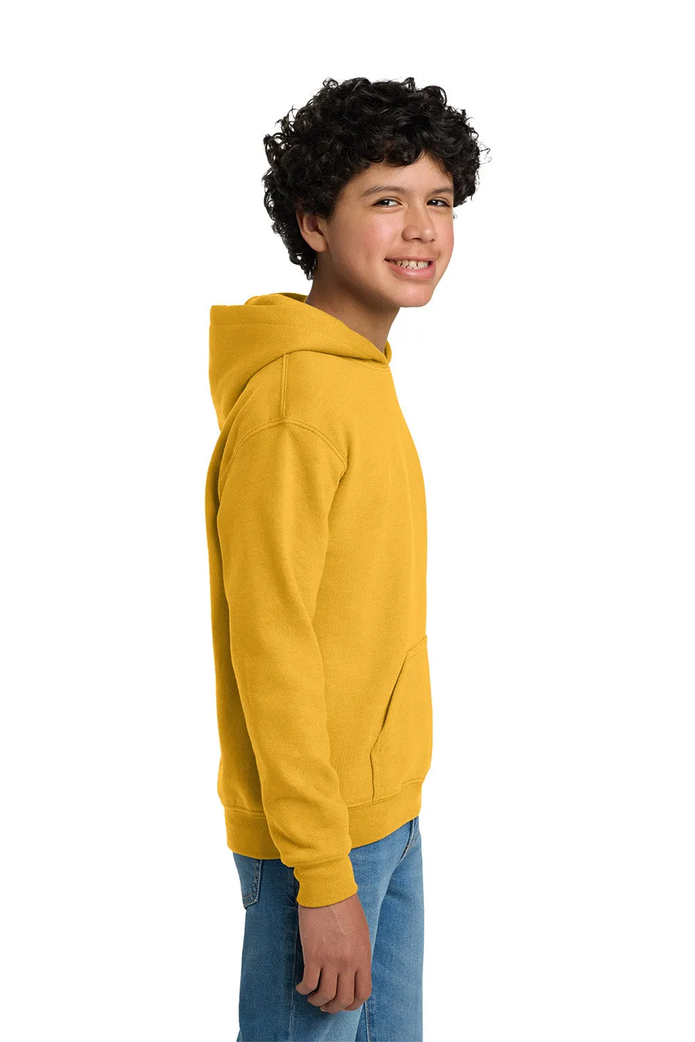 Gildan Youth Pill Resistant Hooded Sweatshirt Hoodie w/ Pouch Pocket - Gold  Affordable Clothing Gildan