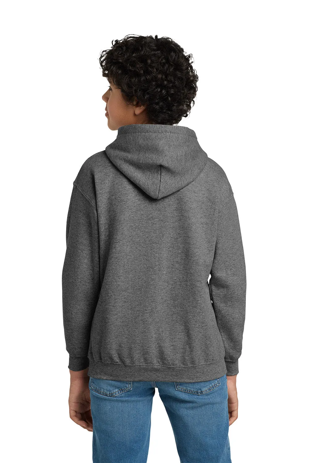 Gildan Youth Pill Resistant Hooded Sweatshirt Hoodie w/ Pouch Pocket - Heather Graphite Grey  Affordable Clothing Gildan