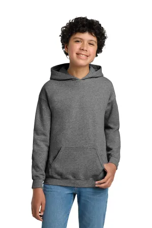 Gildan Youth Pill Resistant Hooded Sweatshirt Hoodie w/ Pouch Pocket - Heather Graphite Grey  Affordable Clothing Gildan