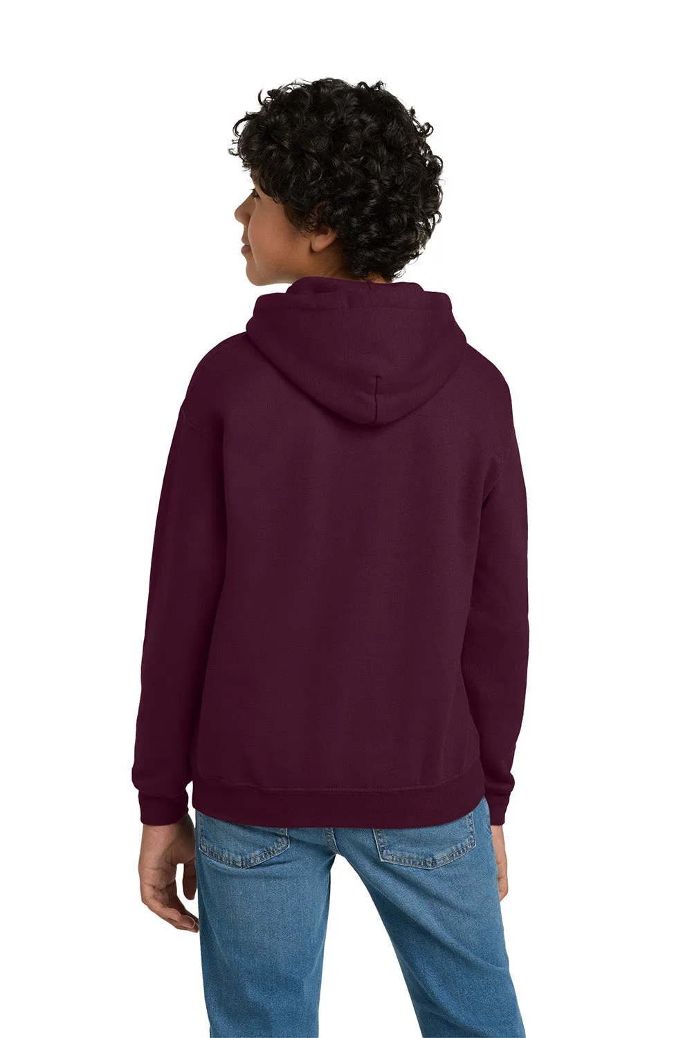Gildan Youth Pill Resistant Hooded Sweatshirt Hoodie w/ Pouch Pocket - Maroon