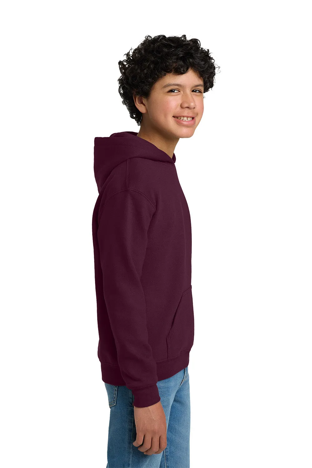Gildan Youth Pill Resistant Hooded Sweatshirt Hoodie w/ Pouch Pocket - Maroon