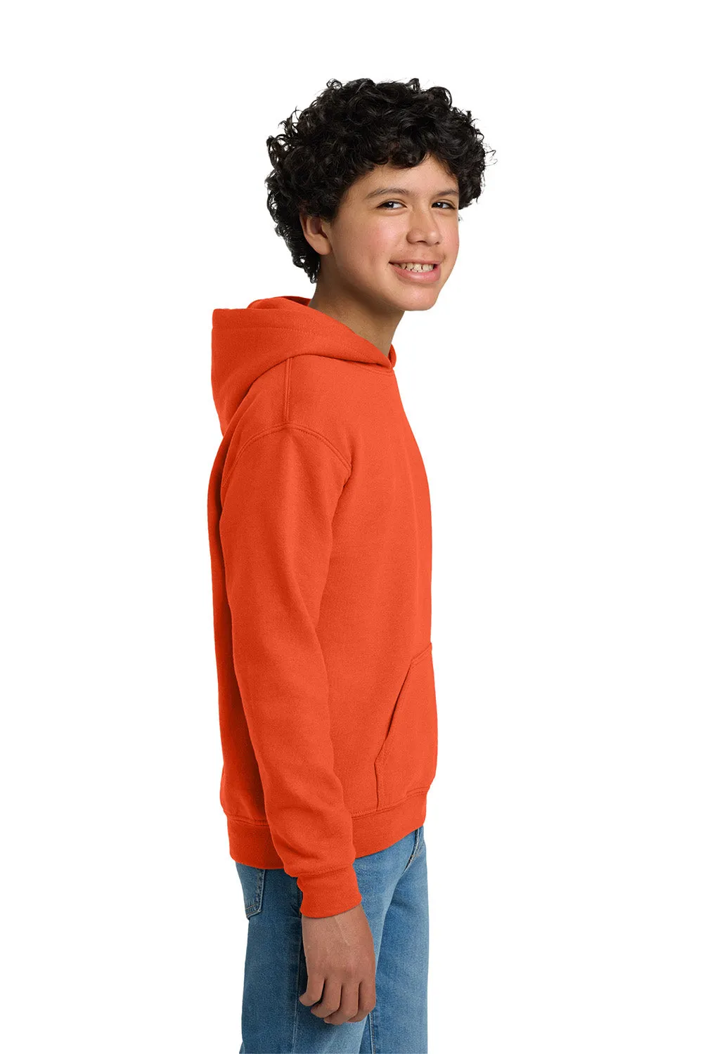 Gildan Youth Pill Resistant Hooded Sweatshirt Hoodie w/ Pouch Pocket - Orange