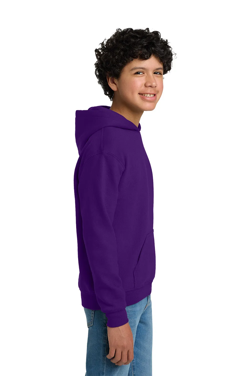 Gildan Youth Pill Resistant Hooded Sweatshirt Hoodie w/ Pouch Pocket - Purple  Affordable Clothing Gildan