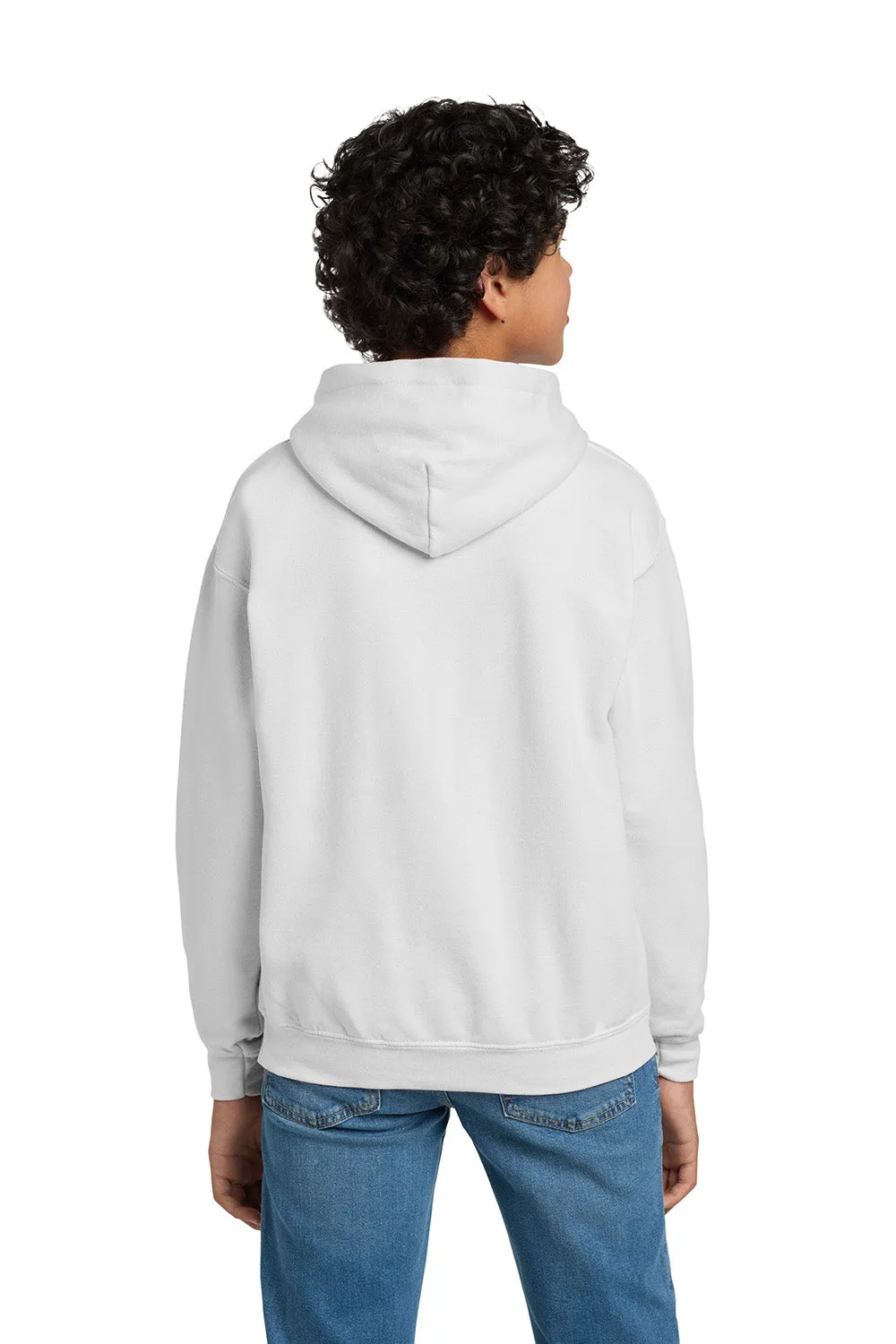 Gildan Youth Pill Resistant Hooded Sweatshirt Hoodie w/ Pouch Pocket - White