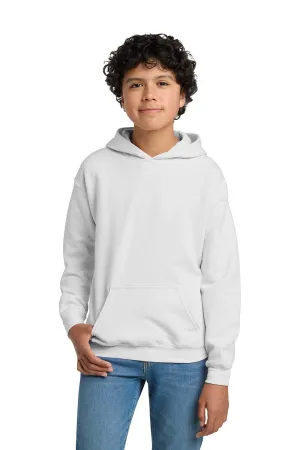 Gildan Youth Pill Resistant Hooded Sweatshirt Hoodie w/ Pouch Pocket - White