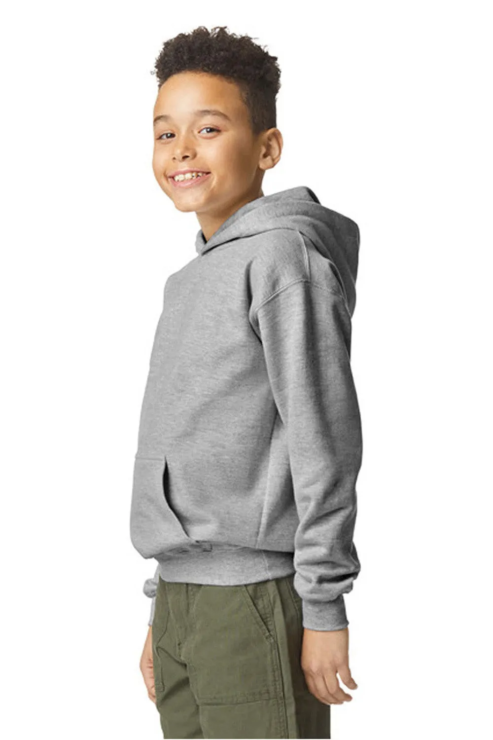 Gildan Youth Softstyle Hooded Sweatshirt Hoodie w/ Pouch Pocket - Sport Grey