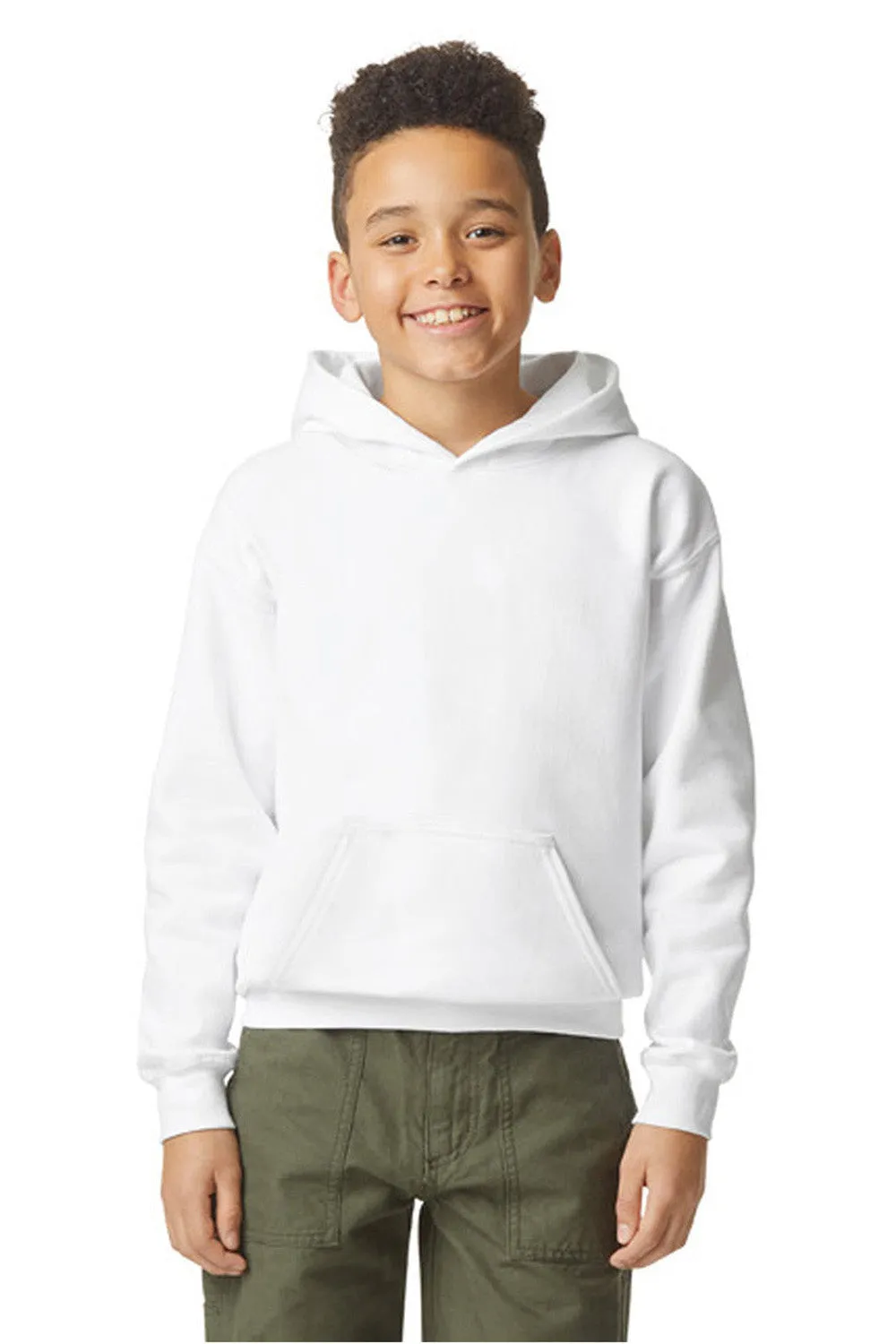 Gildan Youth Softstyle Hooded Sweatshirt Hoodie w/ Pouch Pocket - White  Affordable Clothing Gildan