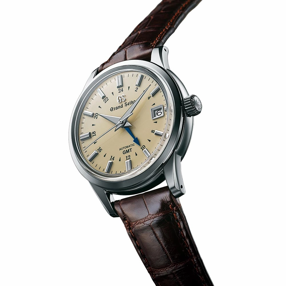 Grand Seiko Elegance Collection Mechanical GMT 39.5mm Cream Dial Gents Automatic Watch SBGM221G