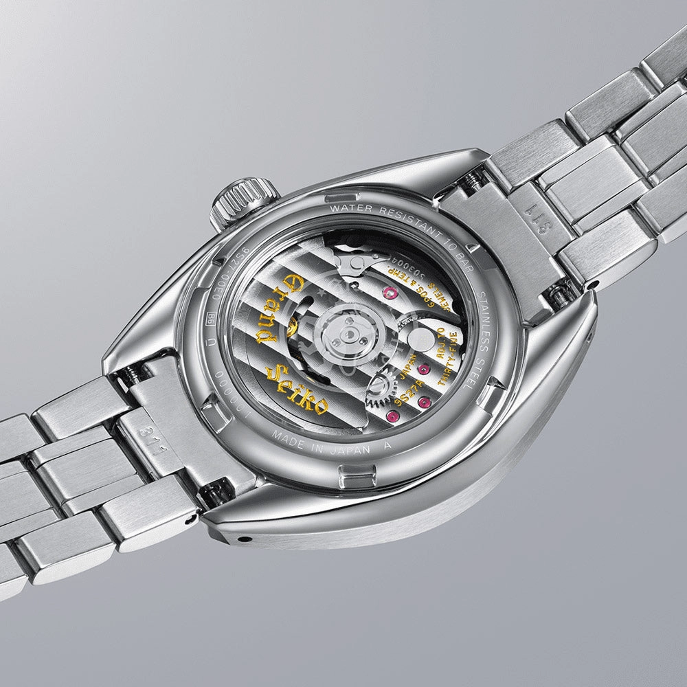 Grand Seiko Elegance Collection Mizu-Hanada Blue Linen 28mm Blue Diamond Dot Dial Automatic Ladies Watch STGK023G