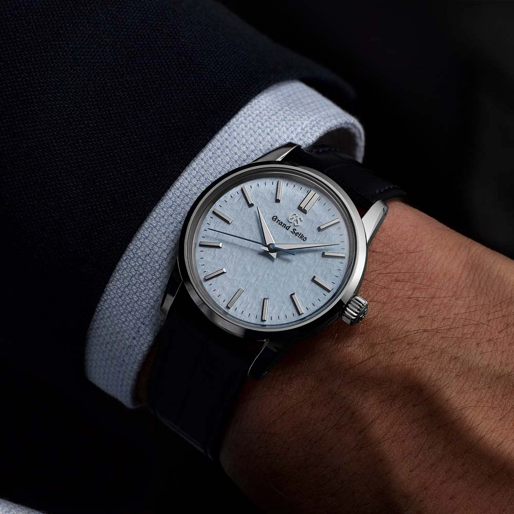 Grand Seiko Elegance Collection Skyflake Quartz 34mm Blue Dial Watch SBGX353G