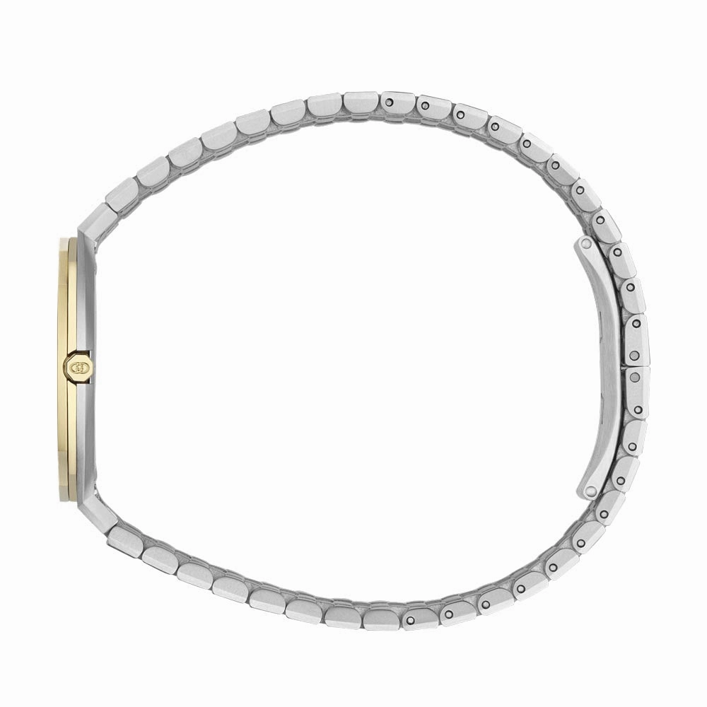 Gucci 25H 30mm Gold Dial Gold Plated Steel Quartz Watch YA163502