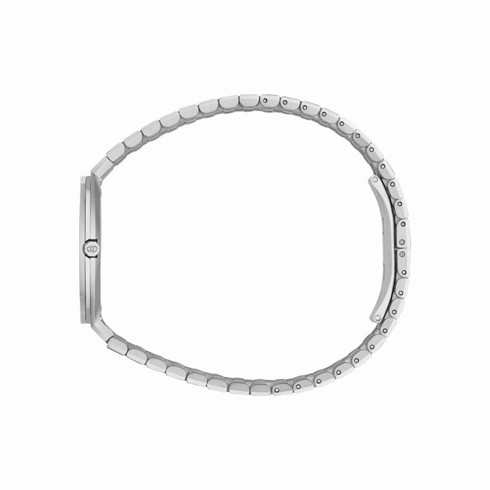 Gucci 25H 30mm White Brass Dial Stainless Steel Diamond Ladies Watch YA163503