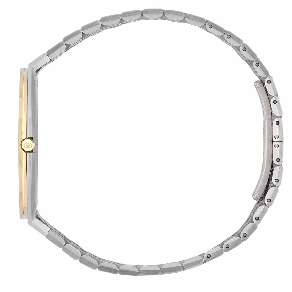 Gucci 25H 34mm Gold Dial Gold Plated Stainless Steel Watch YA163403