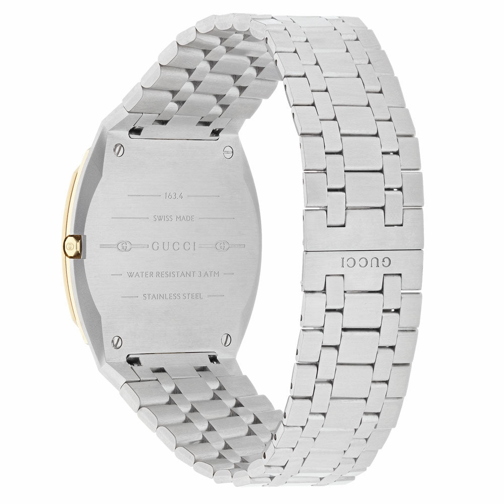 Gucci 25H 34mm Gold Dial Gold Plated Stainless Steel Watch YA163403