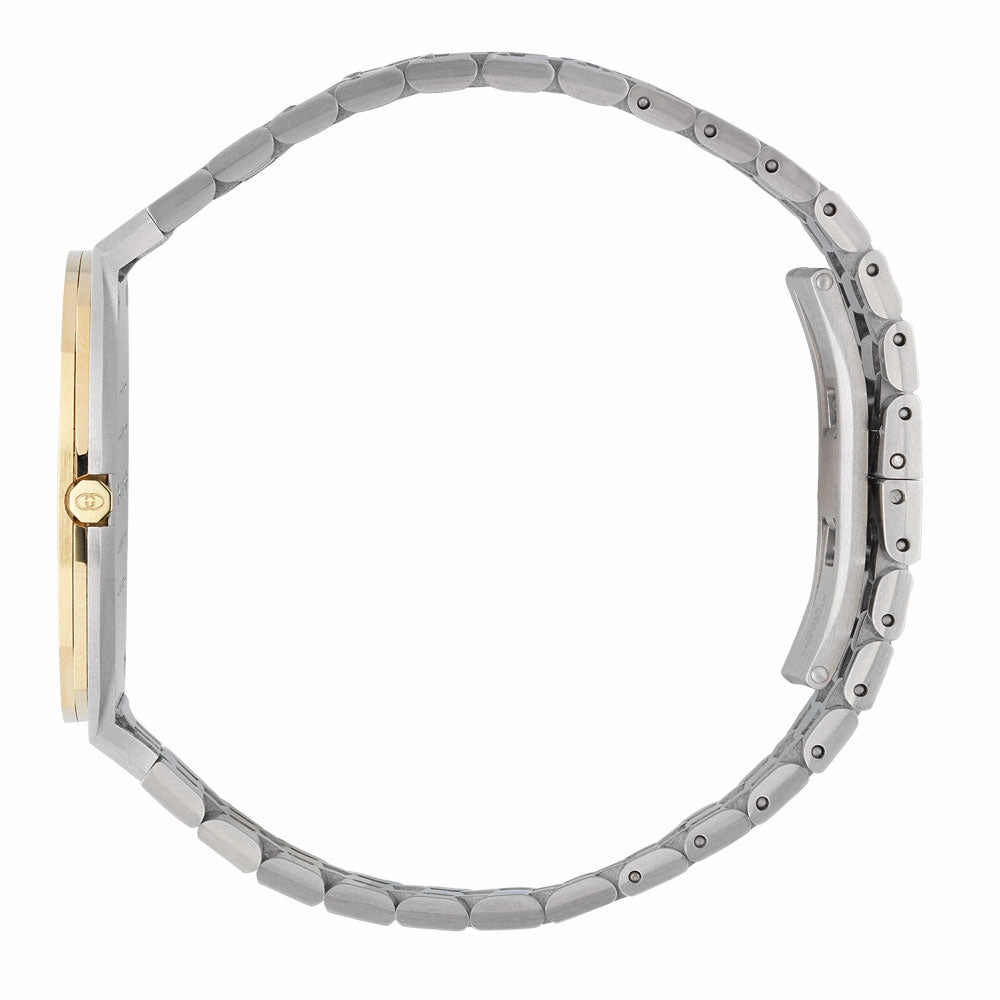 Gucci 25H 38mm Gold Dial Gold Plated Stainless Steel Watch YA163405