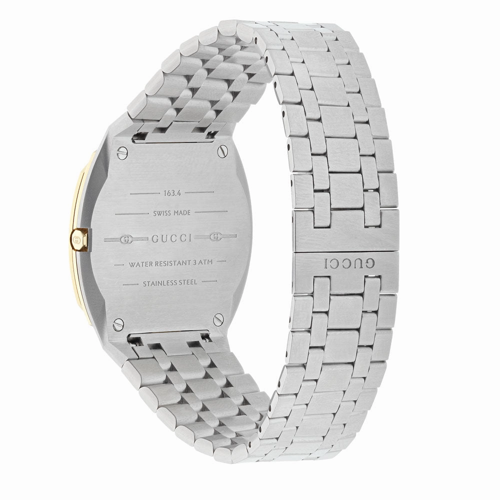 Gucci 25H 38mm Gold Dial Gold Plated Stainless Steel Watch YA163405