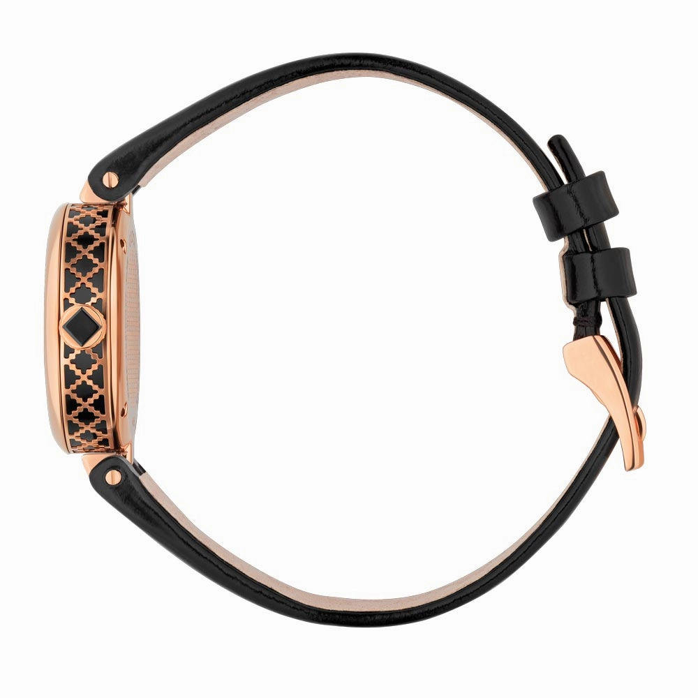 Gucci Diamantissima 27mm Black Dial Rose Gold PVD Steel Ladies Watch YA141501