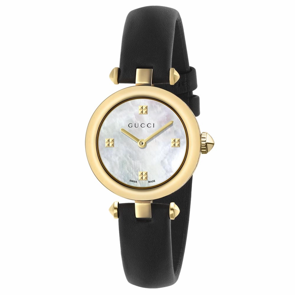 Gucci Diamantissima 27mm MOP Dial Yellow Gold PVD Steel Ladies Watch YA141505