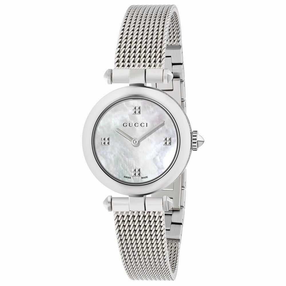 Gucci Diamantissima 27mm MOP Stainless Steel Ladies Watch YA141504
