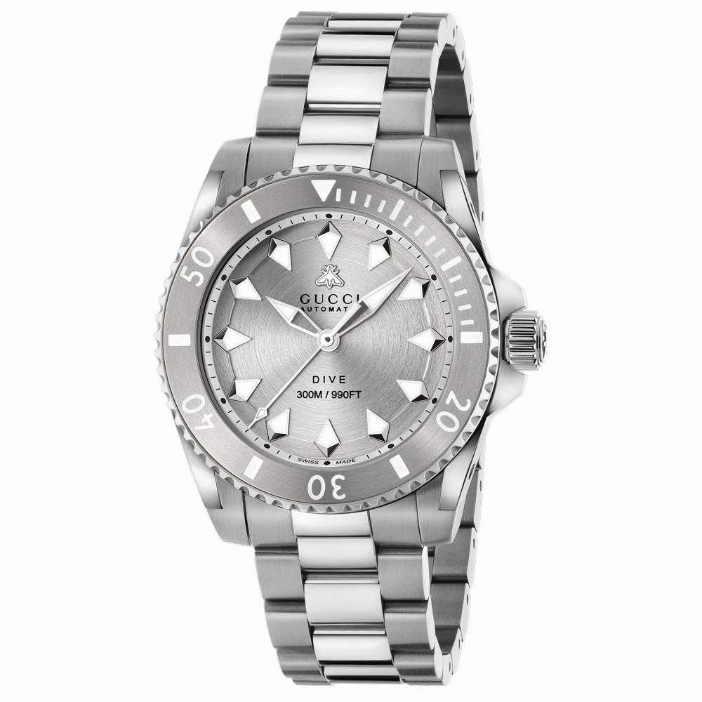 Gucci Dive 40mm Silver Dial Automatic Gents Watch YA136354