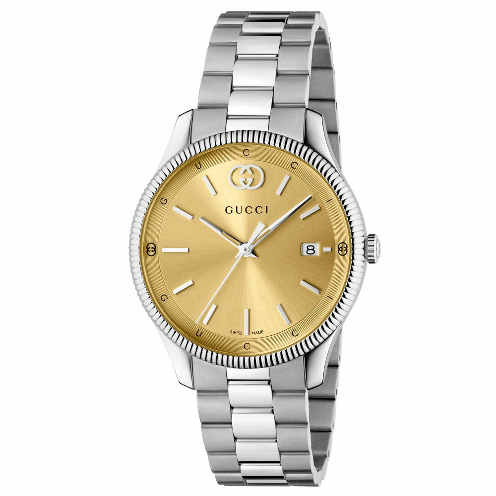 Gucci G-Timeless 38mm Gold Plated Dial Quartz Watch YA1264234