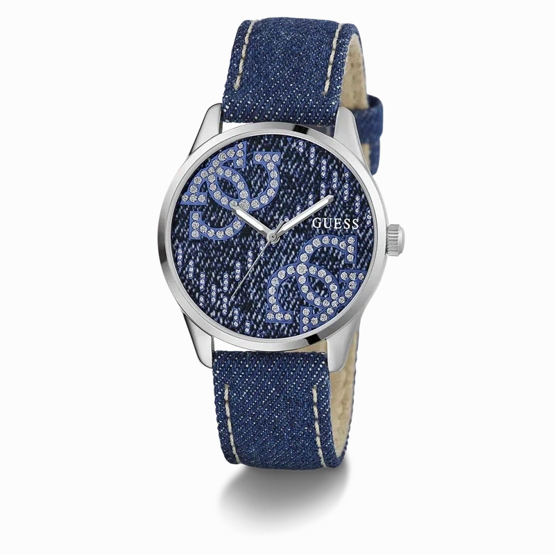 Guess G Stitch Blue Dial Analogue Watch