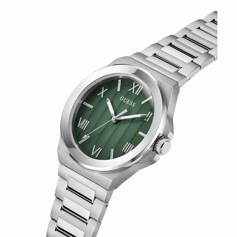 Guess Vinyl Green Dial Analogue Watch