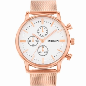 Harison Rose Mesh Mens Watch   *Imitation Sub Dials* 