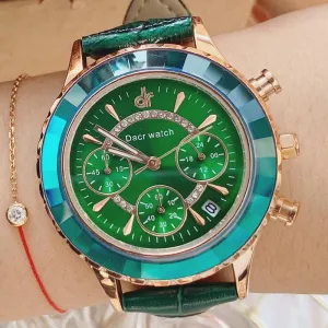 High Appearance Horizontal Refraction Mirror Six Pin Wrist Watch 