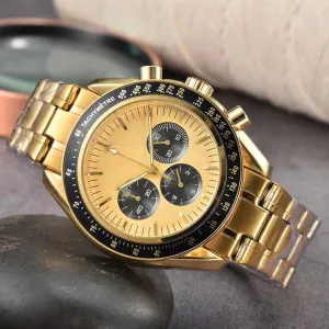 High Quality Steel Belt Quartz Timing European Men's Watch 