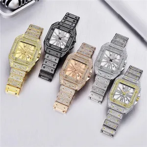Hip Hop Full Diamond Large Dial Men's Quartz Watch 