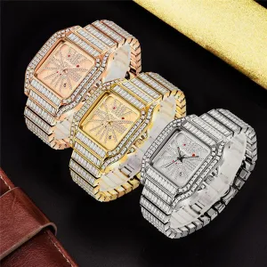 Hip Hop Full Diamond Large Dial Men's Quartz Watch 