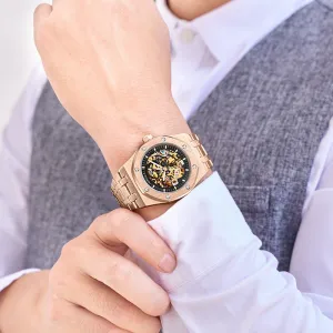 Hollow Dial Steel Belt Mechanical Waterproof Automatic Men's Mechanical Watch 