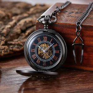 Hollow Relief Mechanical Large Pocket Watch 