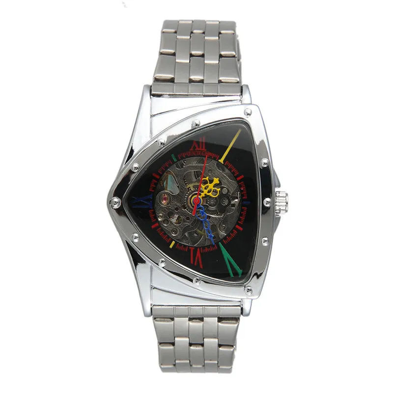 Hollow Triangle Automatic Mechanical Watch Stainless Steel Band 